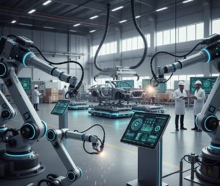 Como funciona o processo de integração de robôs industriais em linhas de produção