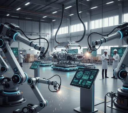 Como funciona o processo de integração de robôs industriais em linhas de produção